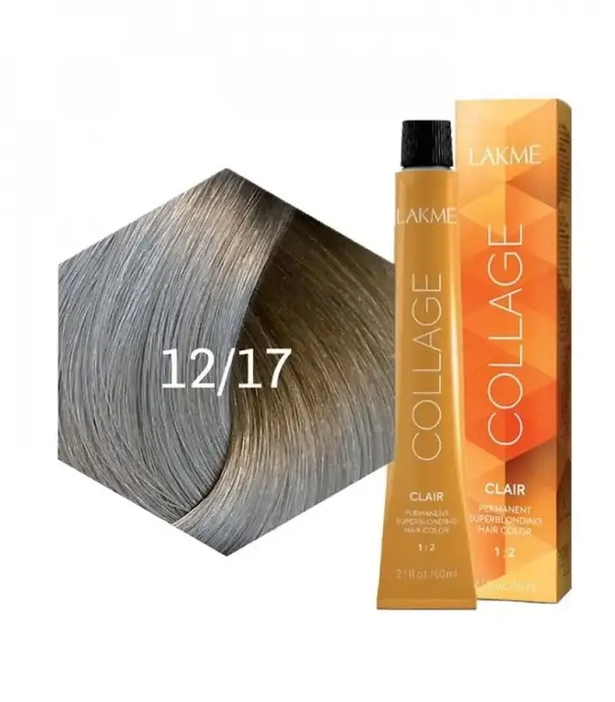 Lakme, Collage Hair Color, Ultra Color - 12/17 Super Metallic Ash Blonde