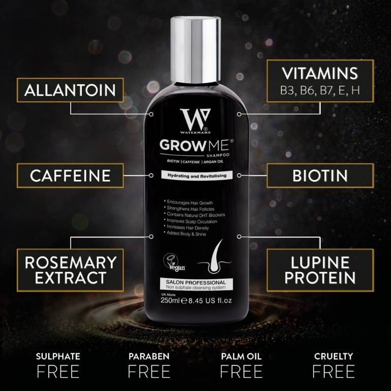 Waterman's, Growmy Shampoo, for Hair Growth, and Prevents Hair Loss, 250g