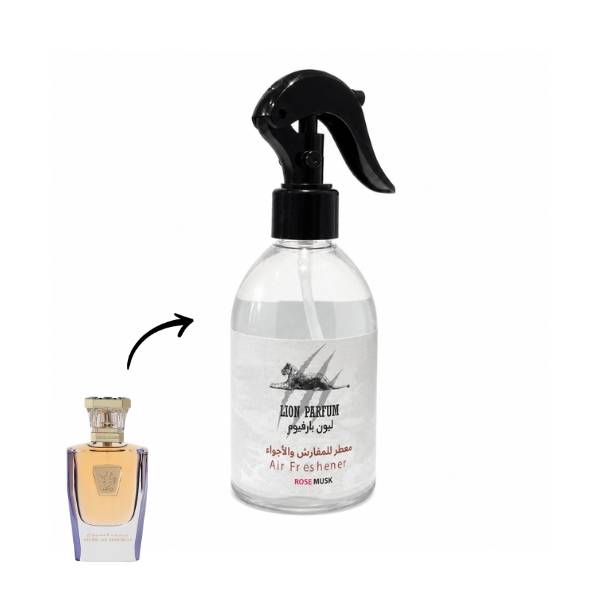  Lion Parfum, Air & Linen Freshener, Rose  Sheikh Musk - 450ml