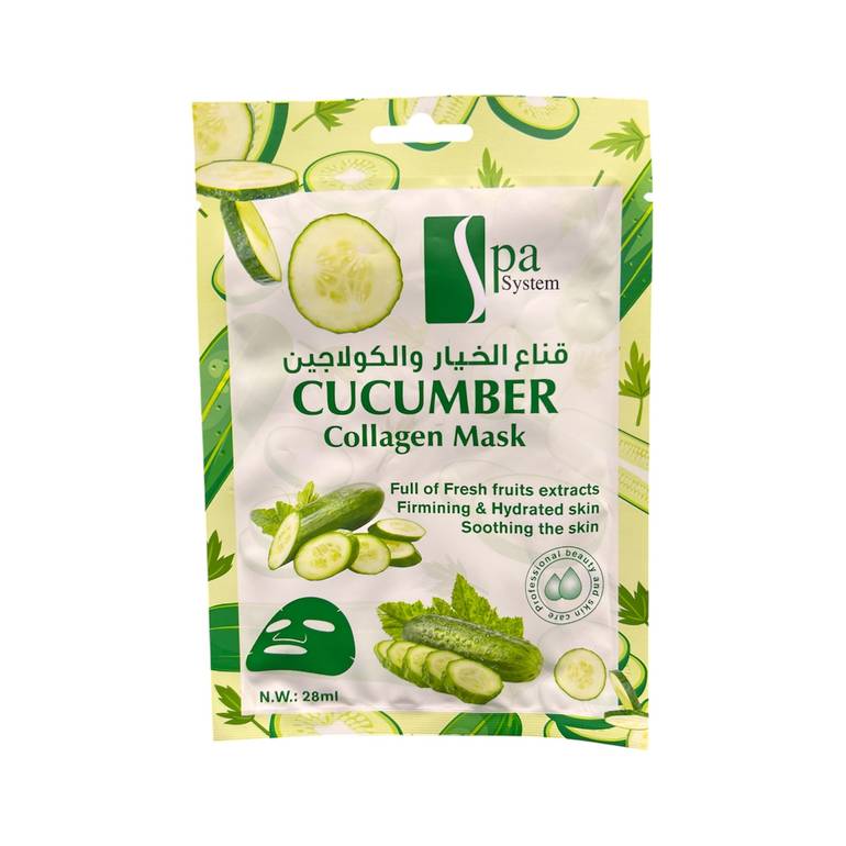Spa System, Cucumber & Collagen Mask, 28ml