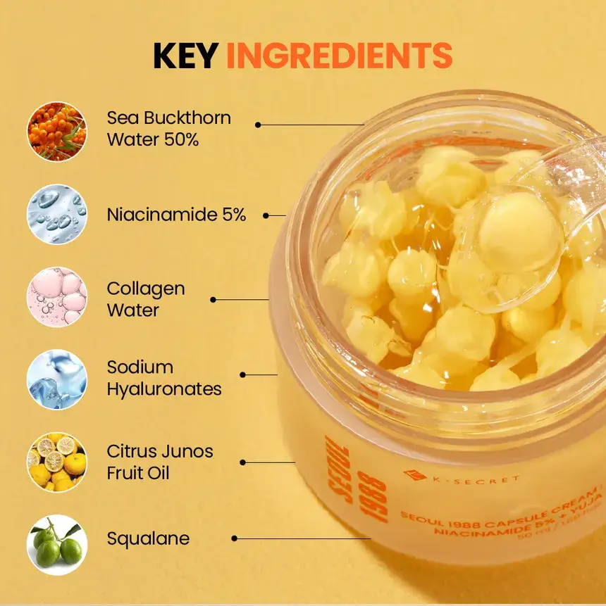 K-Secret, Skin Soothing Capsule Cream, seoul1988, Niacinamide 5% - 50ml