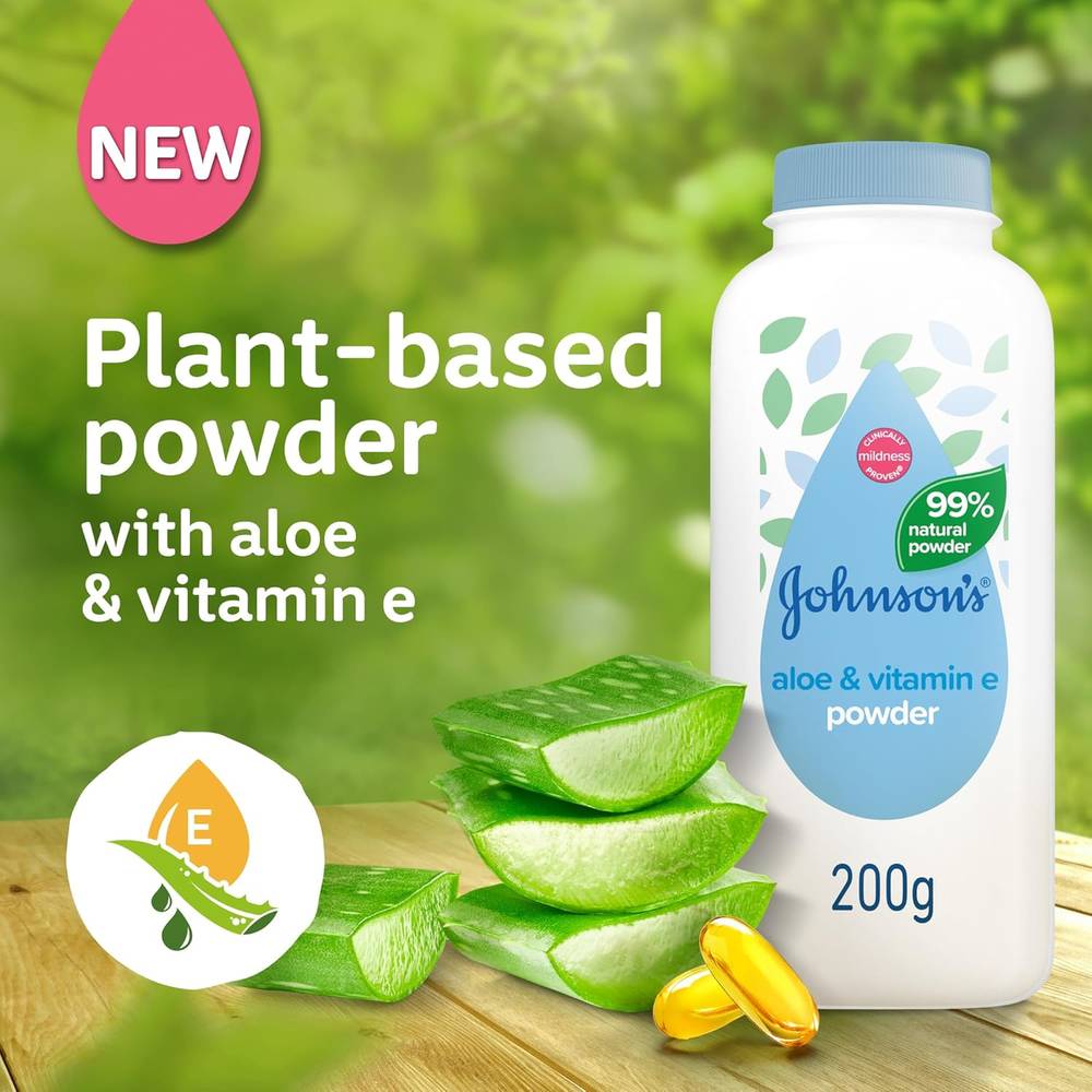 Johnson's Baby Powder with Aloe Vera, Double Strength - 200g