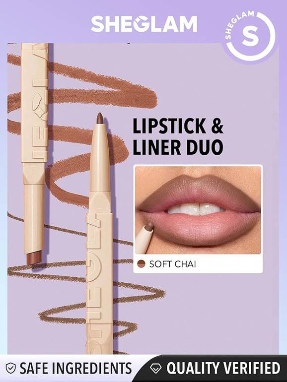 Shiglam, Lip Liner, Glam 101, Duo - Soft Tea