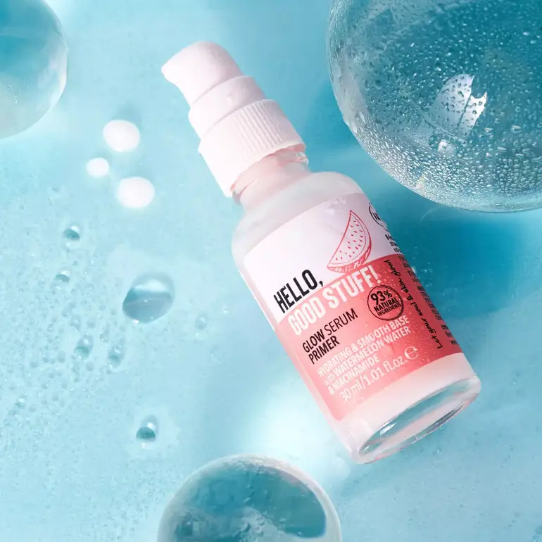 Essence Glow Hello Good Stick Primer and Serum for a multi-use glow and smooth skin with watermelon