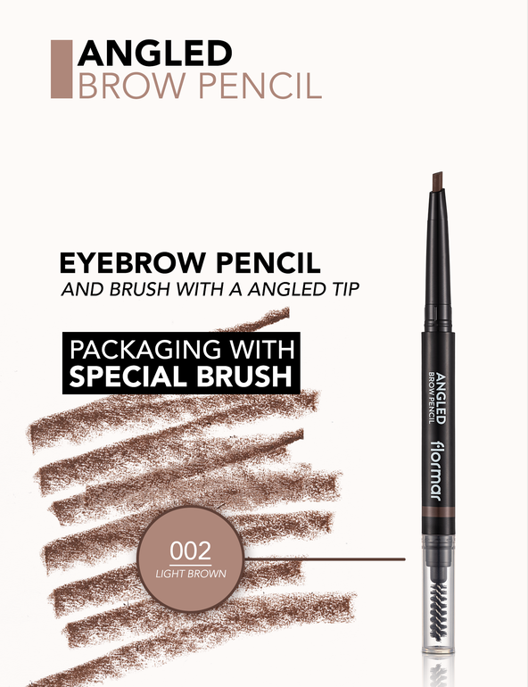 Flormar Angled Eyebrow Pencil Brush 002 Light Brown