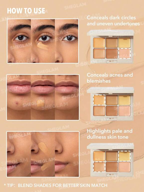 SHEGLAM Concealer Palette – Multiple Shades 