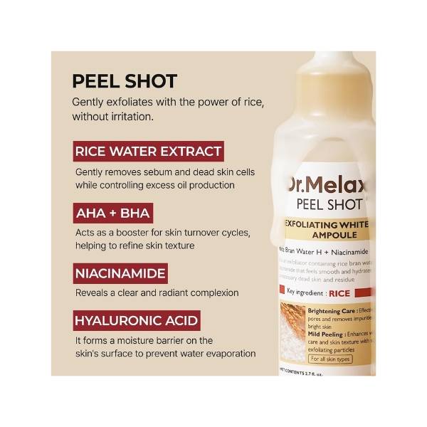 Dr. Melaxin, Rice Ampoule, exfoliating Whit , -80ml
