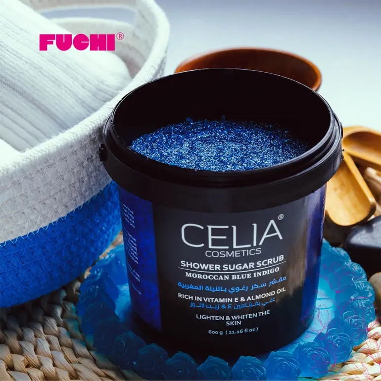 Celia, Sugar Scrub, Foaming, Blue Indigo, for the Body, - 600g