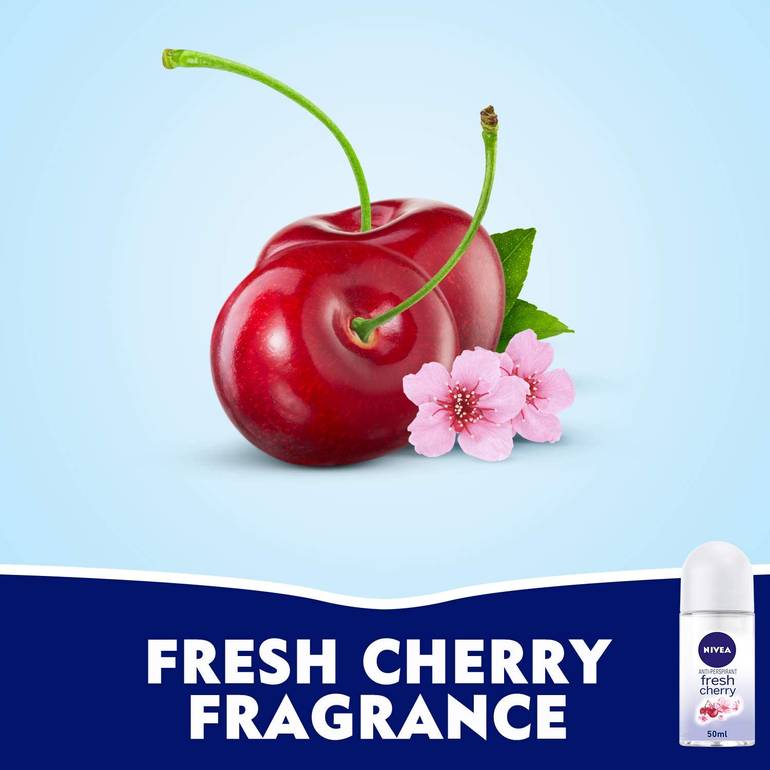 NIVEA, Deodorant, Roll-On, Fresh Cherry, - 50ml