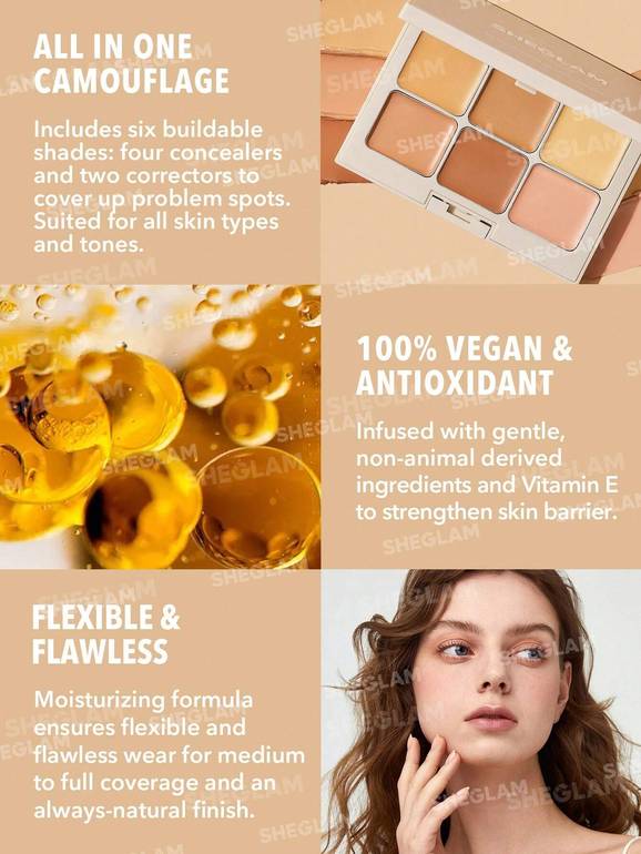 SHEGLAM Concealer Palette – Multiple Shades 