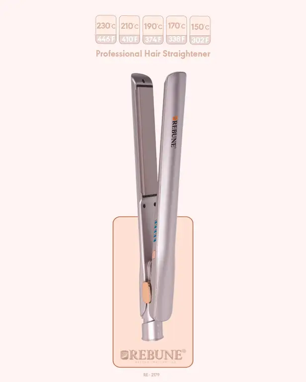 REBUNE, Ceramic Hair Straightener, Fast Heating, - re-2179