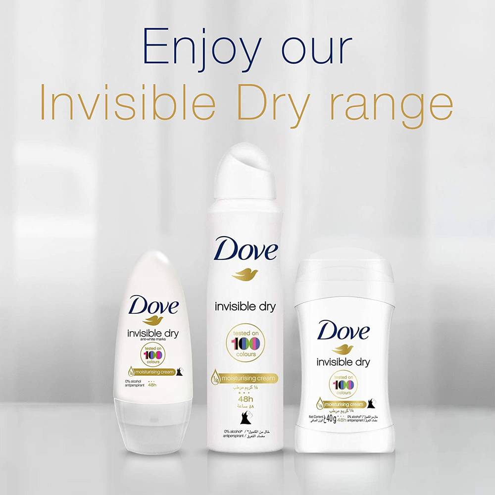 Dove deodorant roll-on, invisible dry on clothes