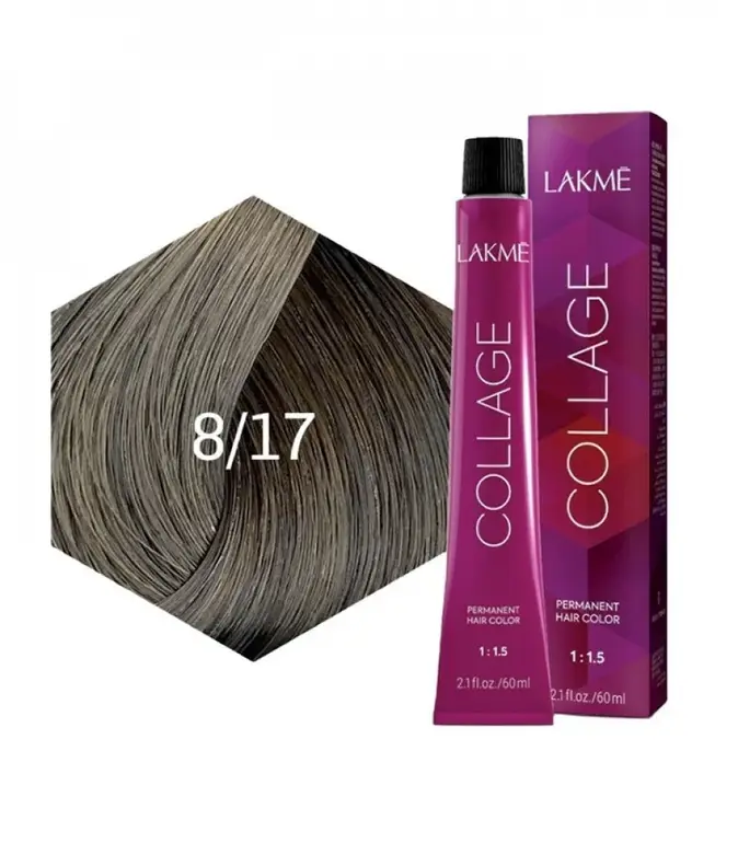 Lakme, Permanent Hair Color, Collage, - 8/17 Ash Blue Light Blonde