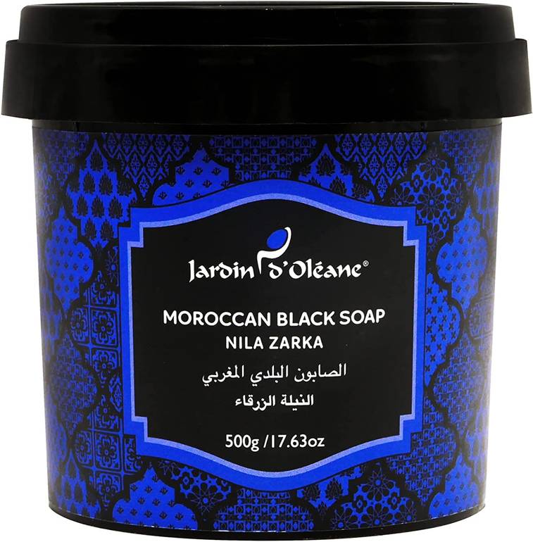 Jardin d'Olean, Moroccan Black Soap, with Blue Indigo, 500g