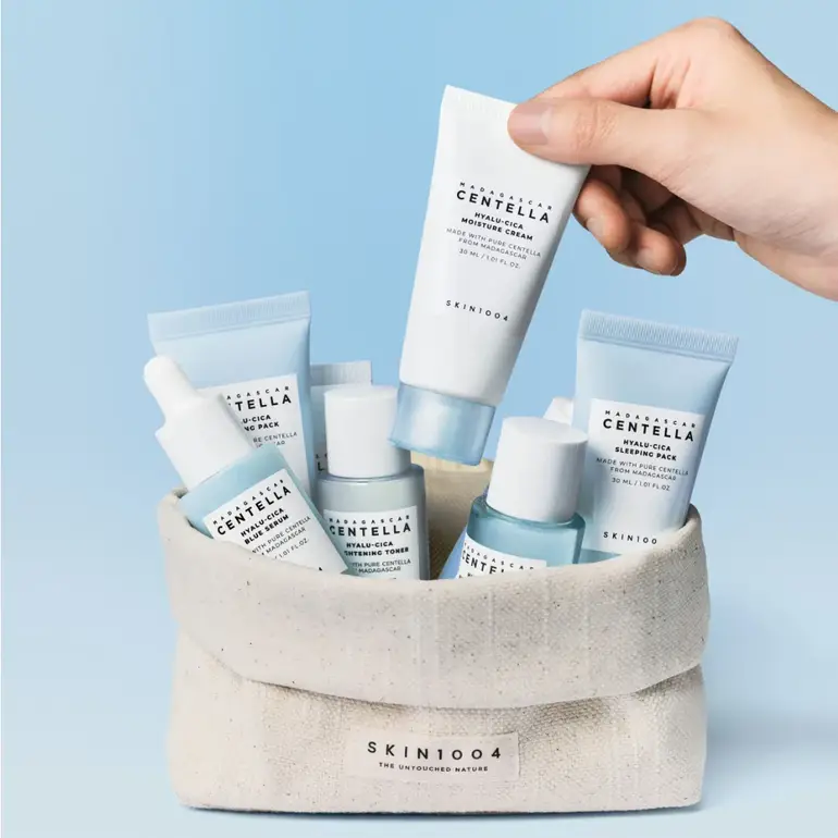 Skin1004, Skin Soothing Set, hyalu cica, Mini Size - 4 Pieces
