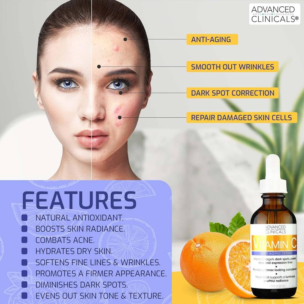 Advanced Clinicals, Vitamin C Anti-Aging Serum, 52ml