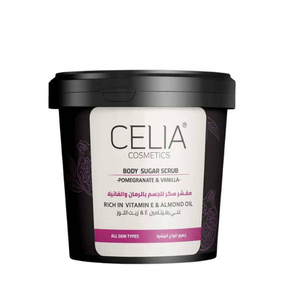 Celia, Body Sugar Scrub, Pomegranate & Vanilla, - 600g