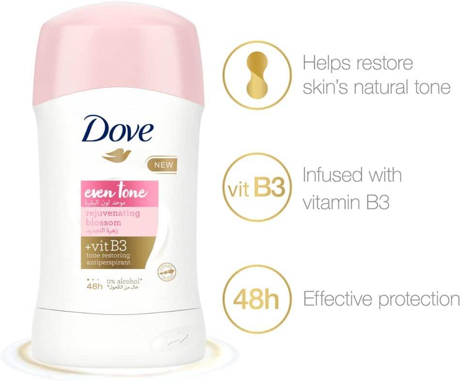 Dove, Deodorant Stick, Even Tone, 40g