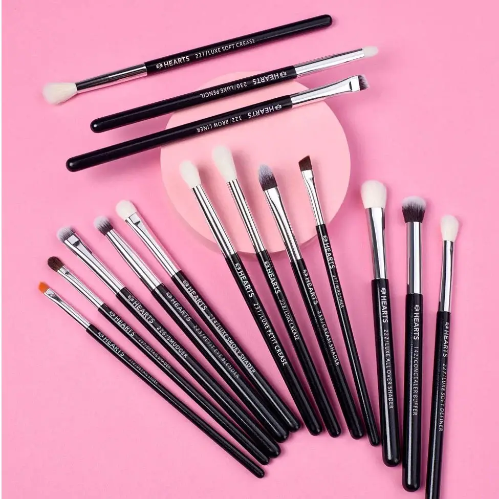 Hearts Professional Eye Makeup Brush Set – 15 Pieces