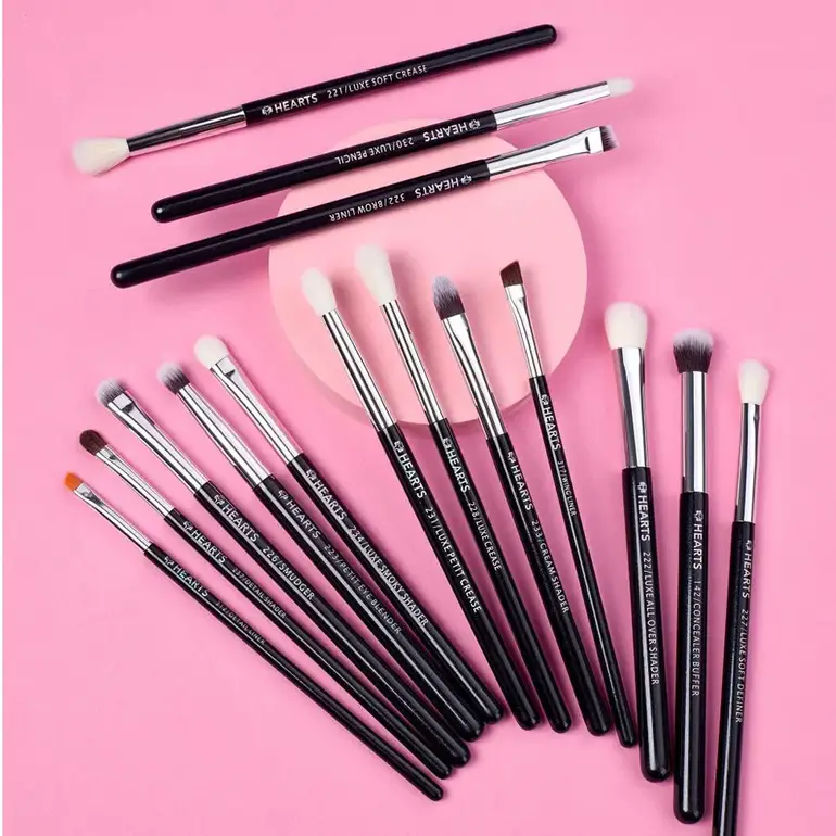 Hearts Professional Eye Makeup Brush Set – 15 Pieces