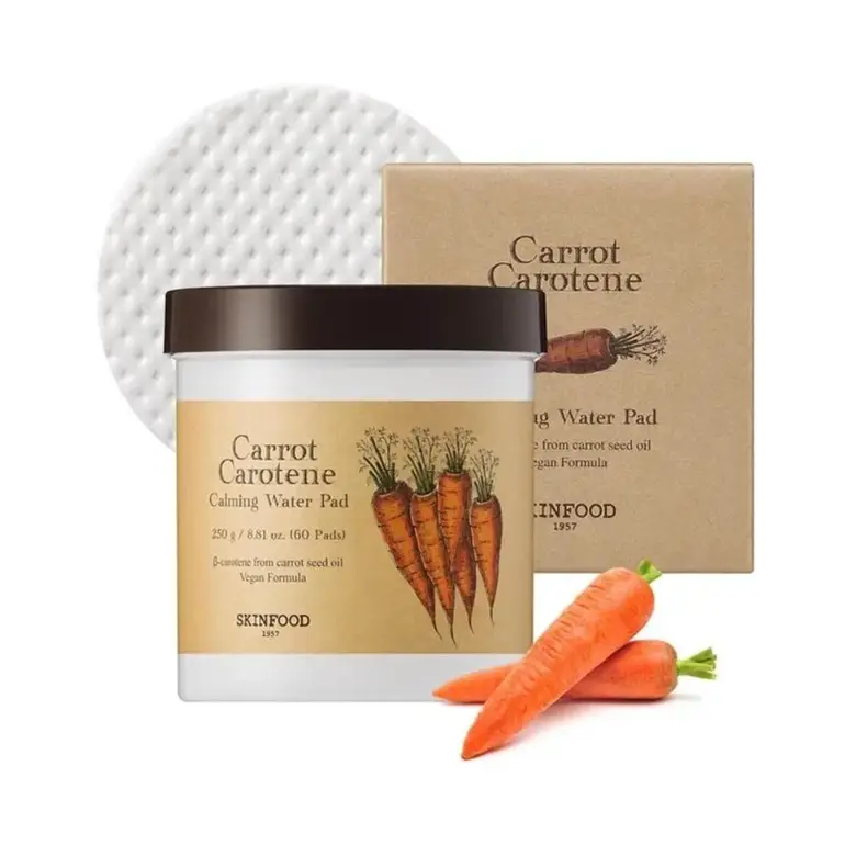 SKINFOOD, Carrot Calming Cotton Pads – 60 Pads