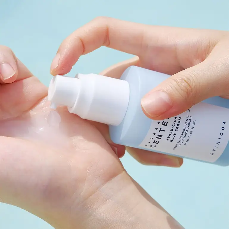 Skin 1004, serum, Centella, Hyalu Cica, blue, for moisturizing and soothing the skin 30ml