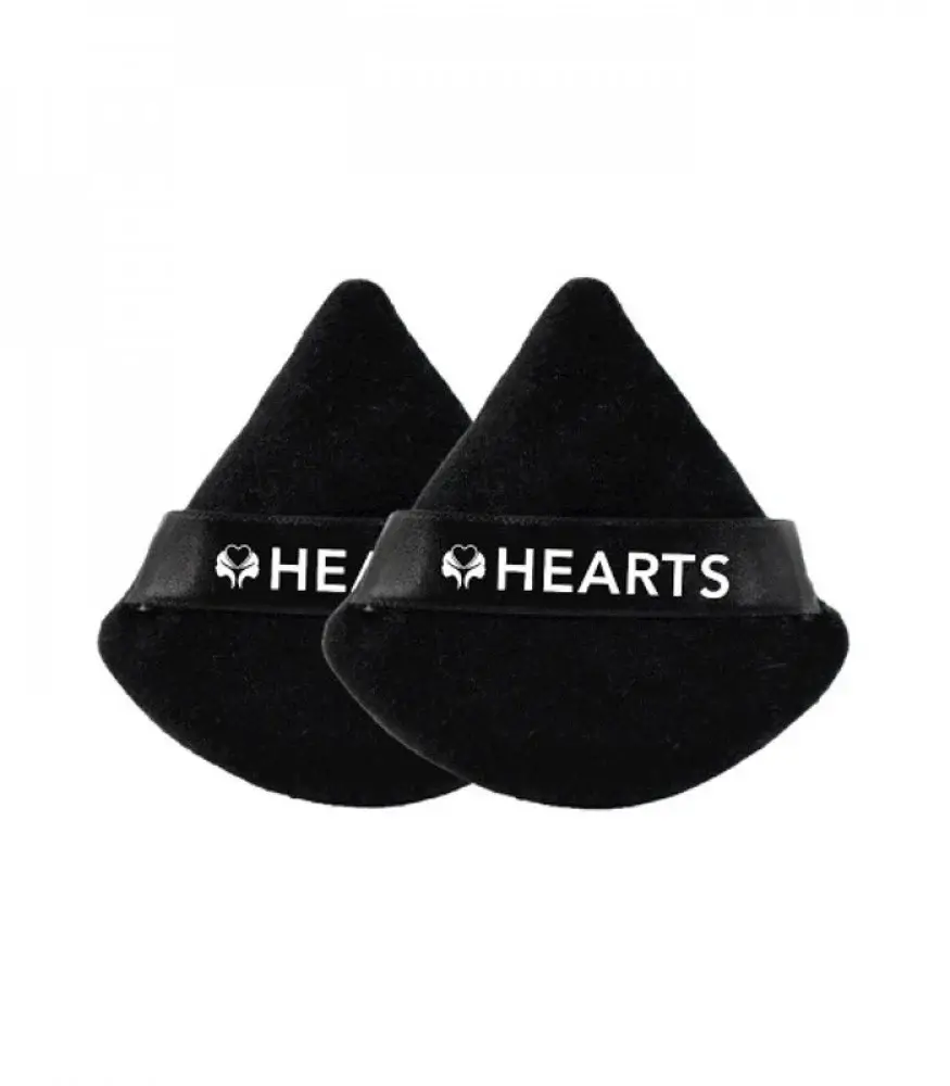 Hearts, powder puff sponge, 2 pieces