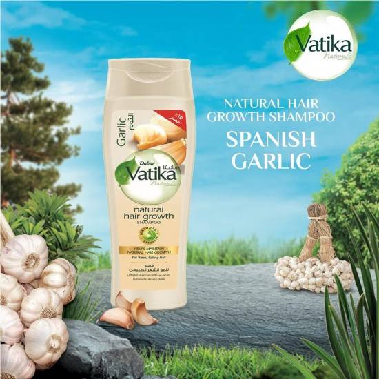 Vatika shampoo for natural hair growth with garlic extract