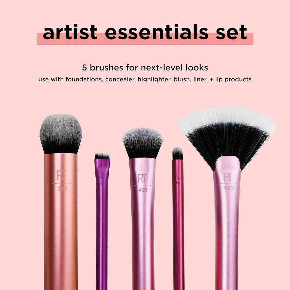 Real, Techniques, Artist, Essentials, Foundation, & Blush, Brush, Set, 5 Pieces