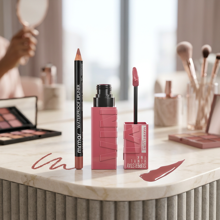 ROZY Package, Maybelline Lipstick 35, + Flormar Lip Liner 244,