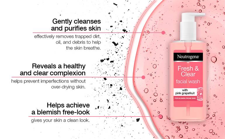 Neutrogena, Refreshing & Purifying Facial Wash, with Grapefruit, 200ml