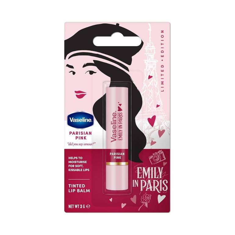 Vaseline, Moisturizing and Tinted Lip Balm, Emily in Paris, - Parisian Pink