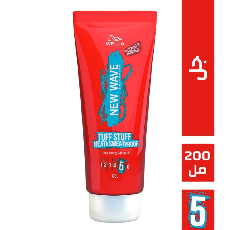 Wella, Strong Hold Hair Gel, New Wave Tiff Stuff, - 5 Heat Resistant