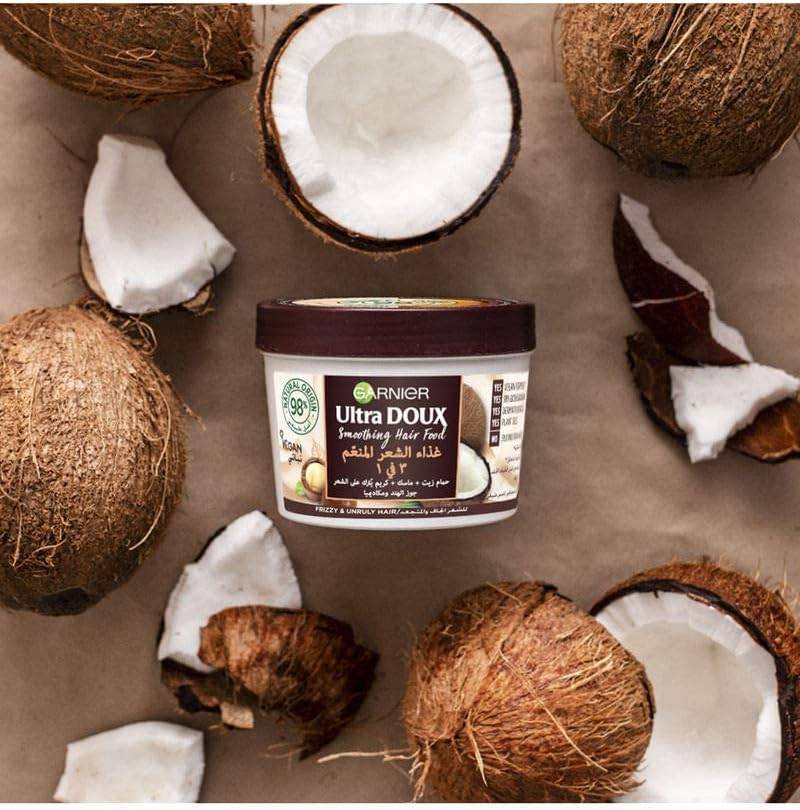 Garnier, Smoothing Hair Food, Coconut & Macadamia, for Dry Hair, - 390ml