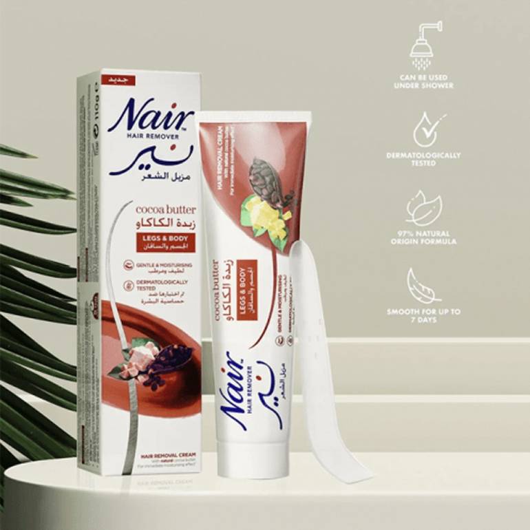 نير, مزيل الشعر, للجسم والساقان, بمستخلص زبدة الكاكاو, 