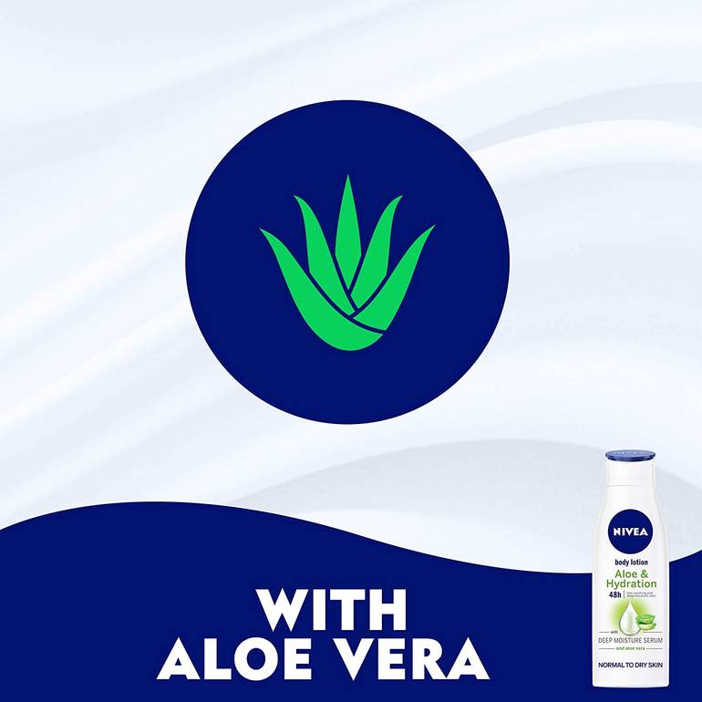 NIVEA, Aloe Vera Lotion, Fast Care, Deep Moisturizing for the Body, 48 Hours
