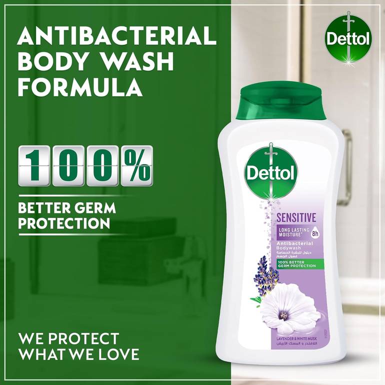 Dettol Shower Gel, and Wash, Lavender & White Musk, 500ml