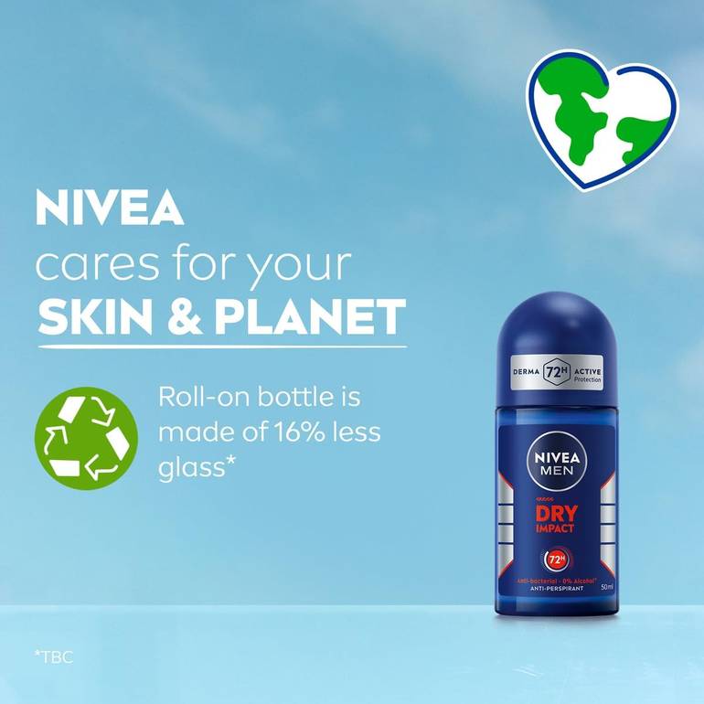 NIVEA, Deodorant Dry Impact, Double Dry Effect, 50ml