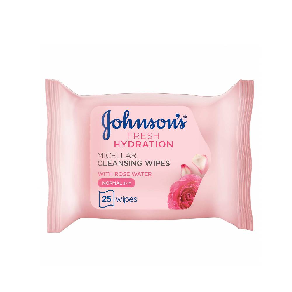 Johnson's, Micellar Makeup Remover, Wipes with Rose Water, - For Normal Skin