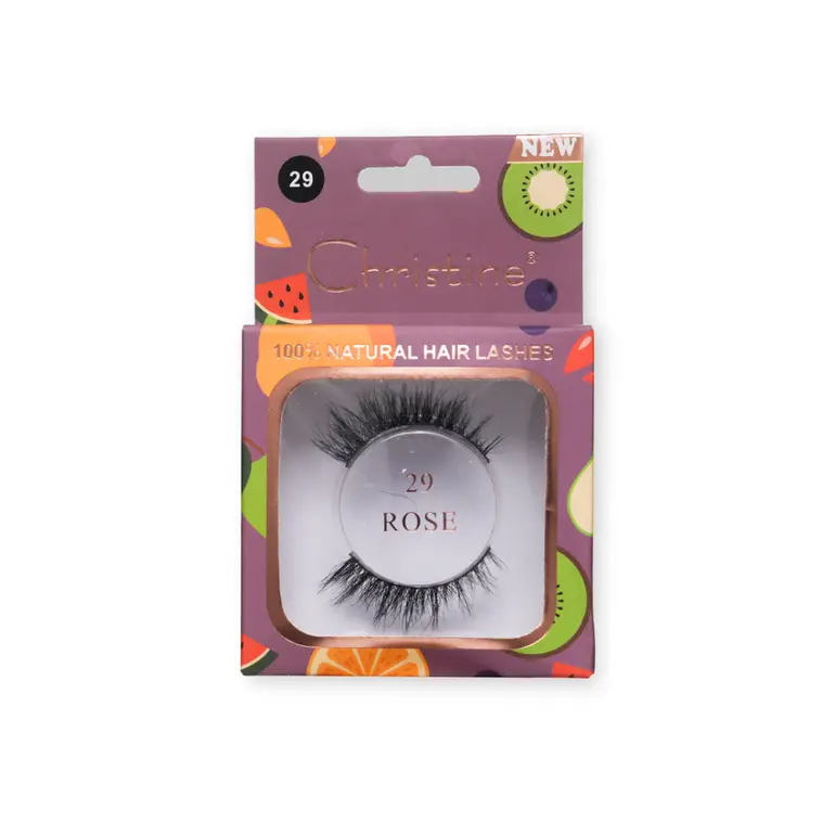 Christine, Eyelashes, Hair, Natural, - Rose 29