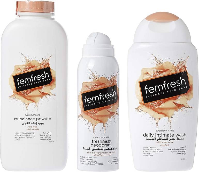 Femfresh, 3-in-1 Set, Spray, Powder and Wash for the Intimate Area