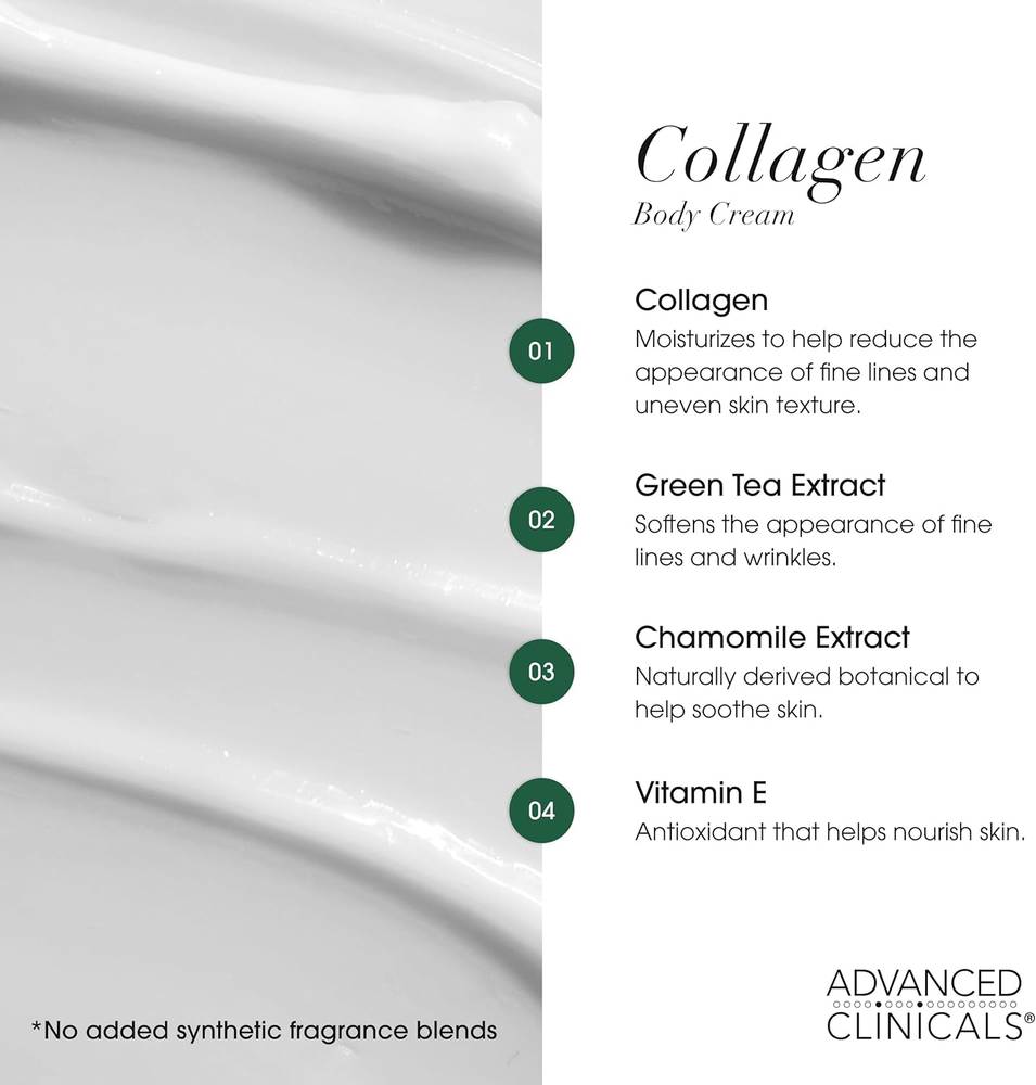 Advanced Clinicals, Cream, Skin Revitalization, with Collagen, - 454 g