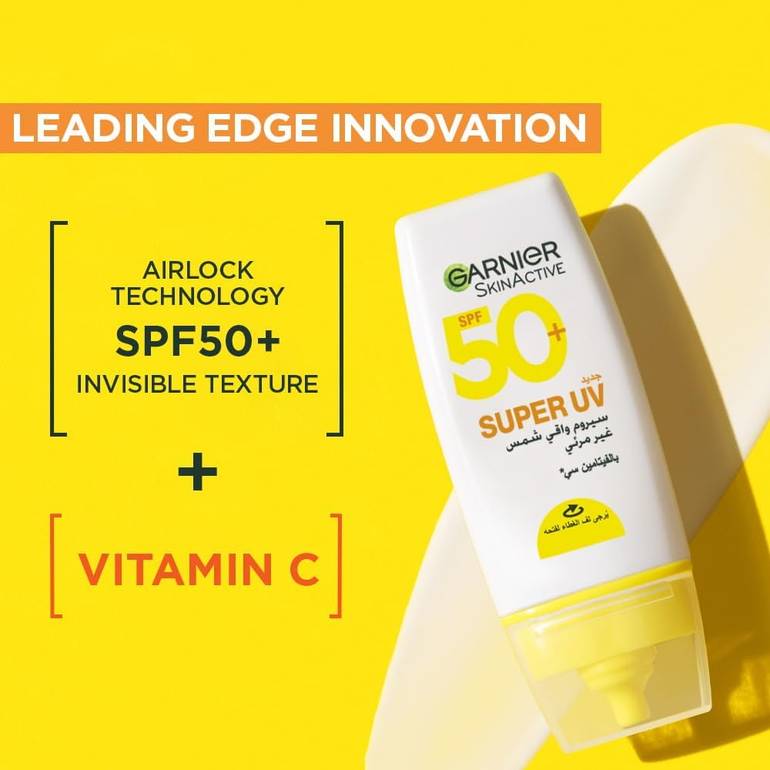 غارنييه, سيروم واقي شمس, سوبر يو في , معا spf50+ بفيتامين سي