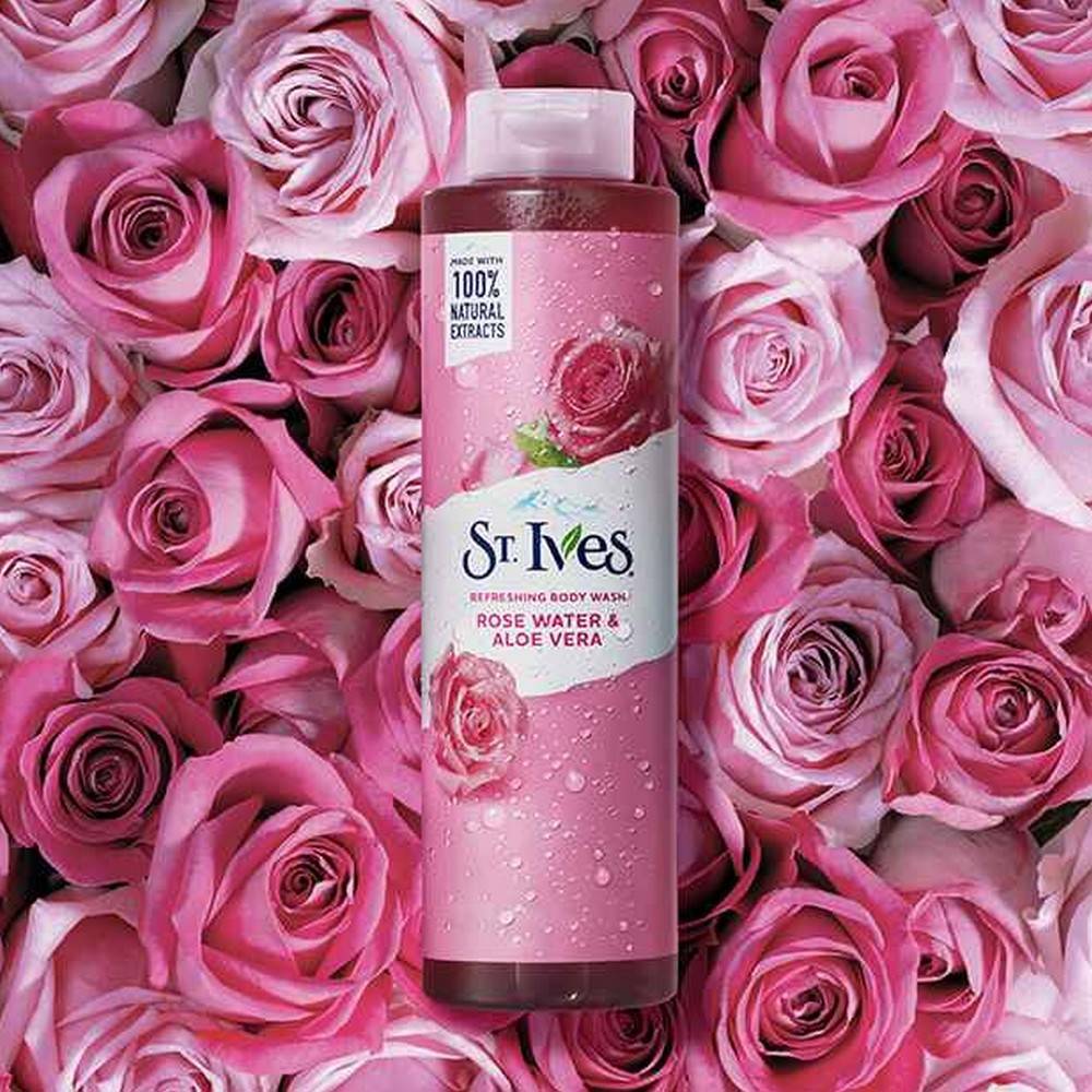 St. Ives, Shower Gel, Rose Water & Aloe Vera, - 473 ml