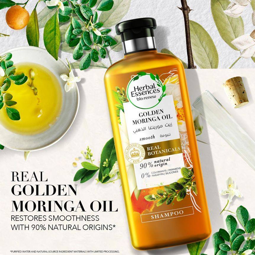 Herbal Essences, Moringa Oil Shampoo, Golden, for Smooth Hair - 400ml