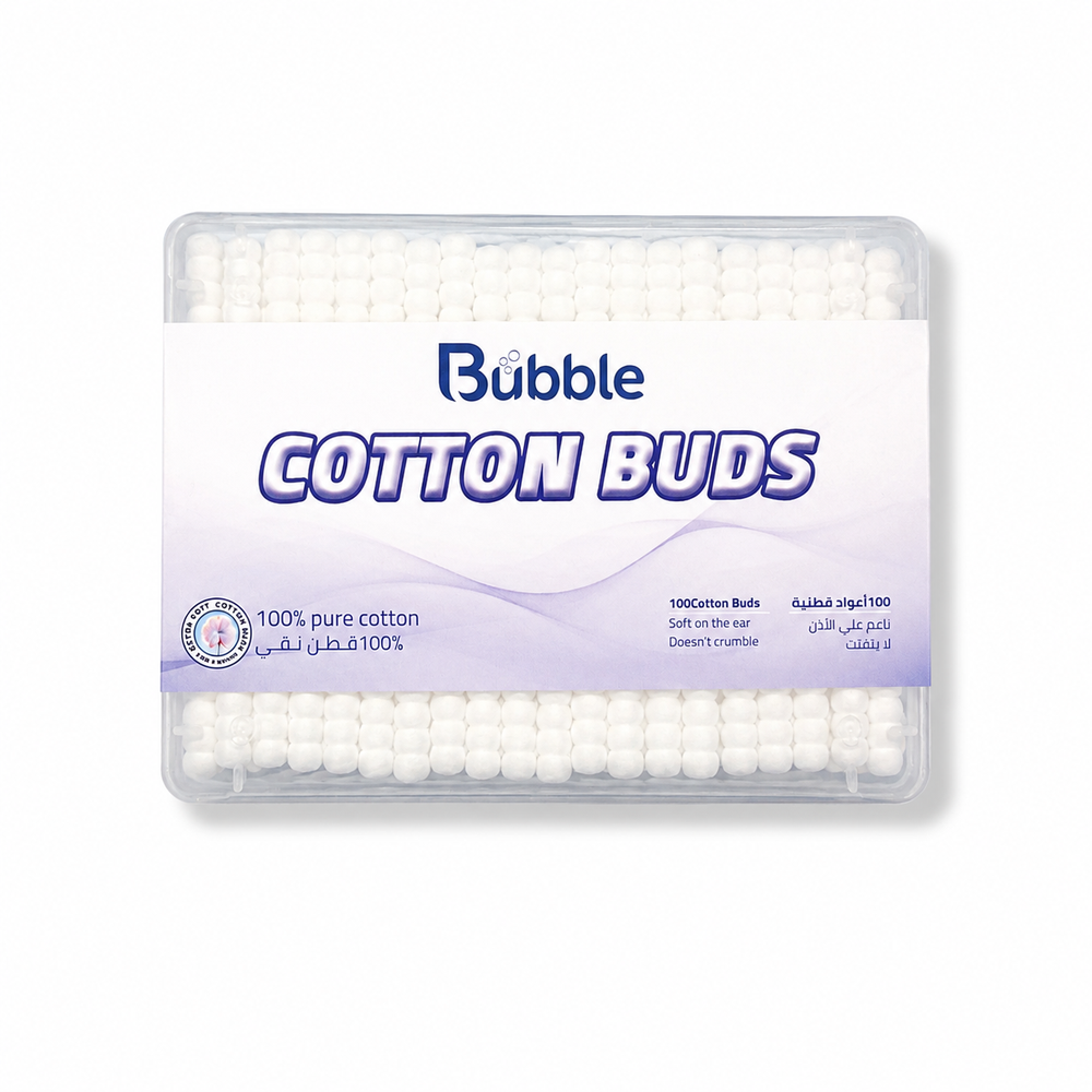 Bubble 100% Pure Cotton Buds – 100 Pieces