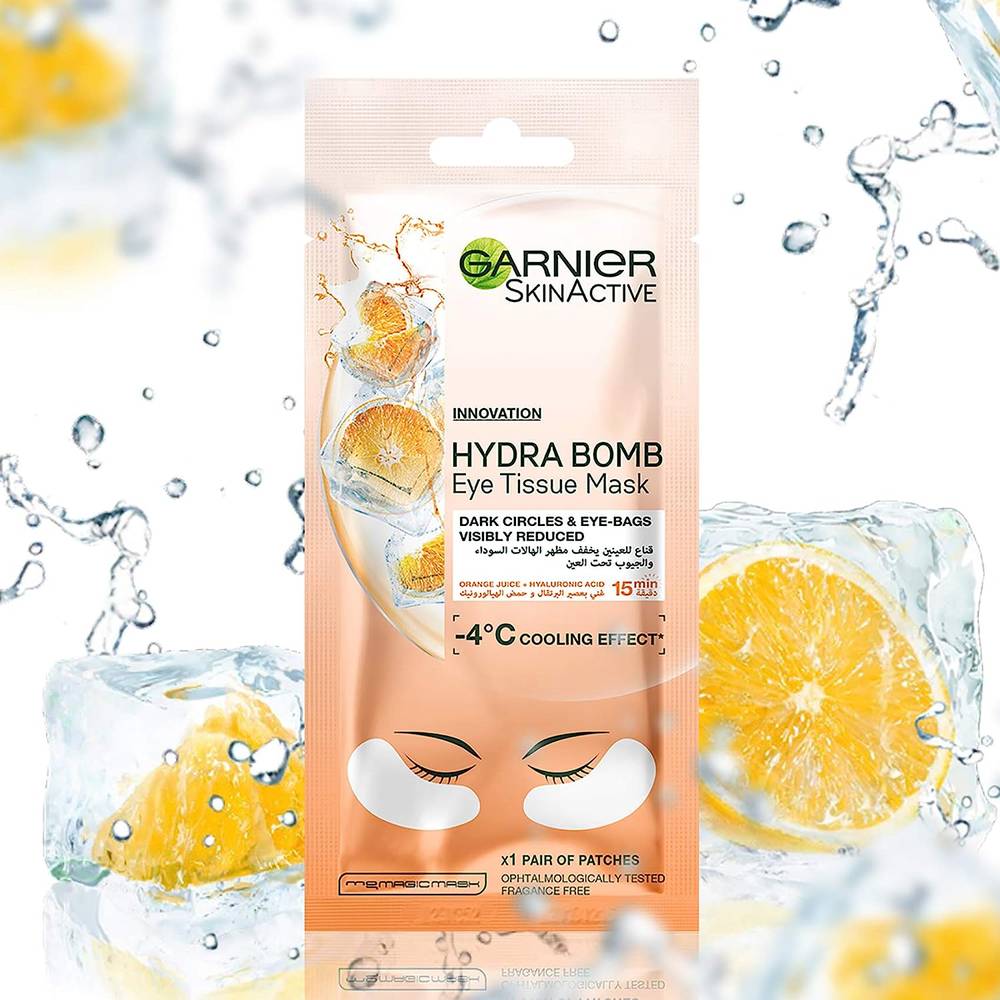 Garnier, Eye Mask, Anti-Dark Circles, with Orange and Hyaluronic Acid