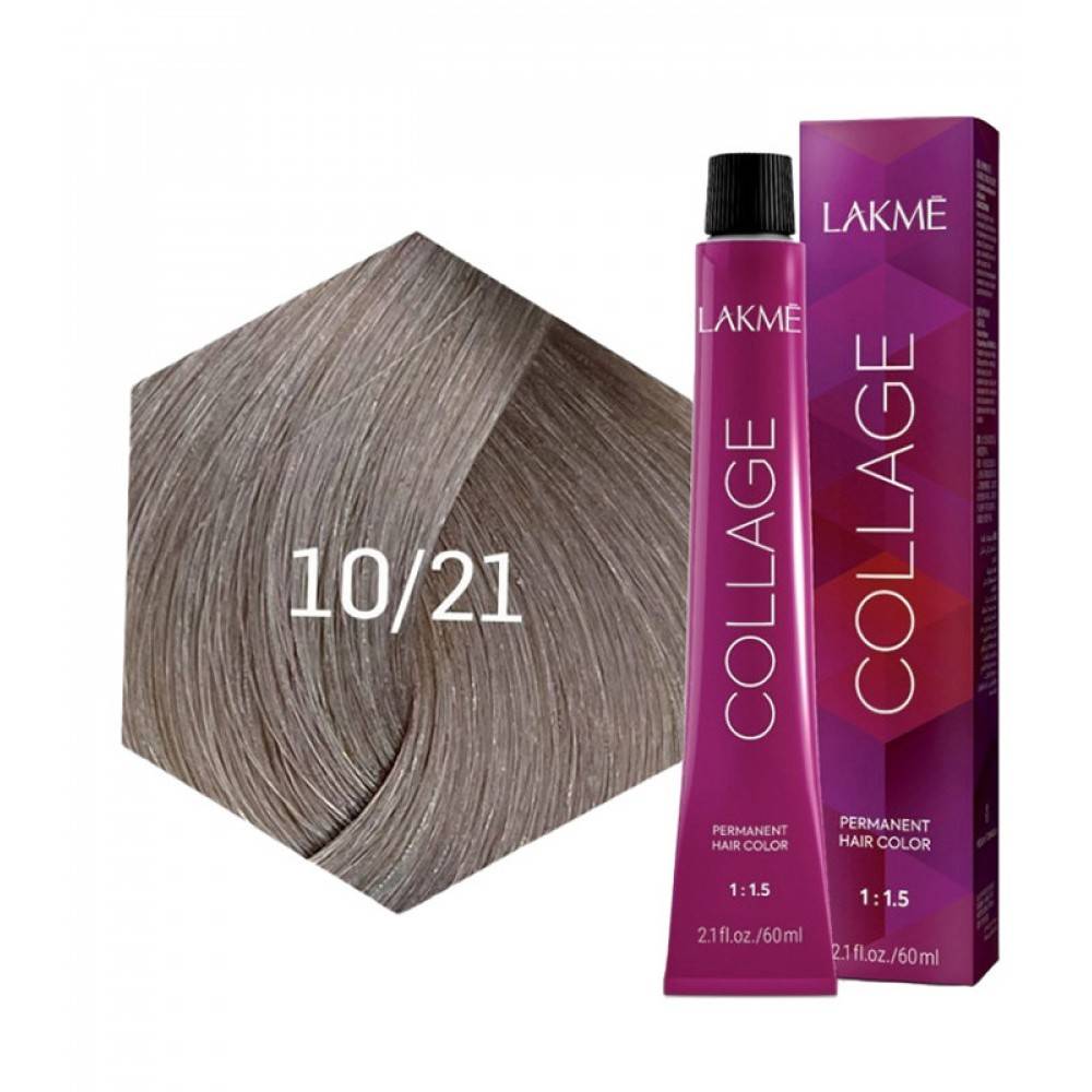 Lakme, Permanent Hair Color, Collage, - 10/21 Violet Ash Platinum Blonde