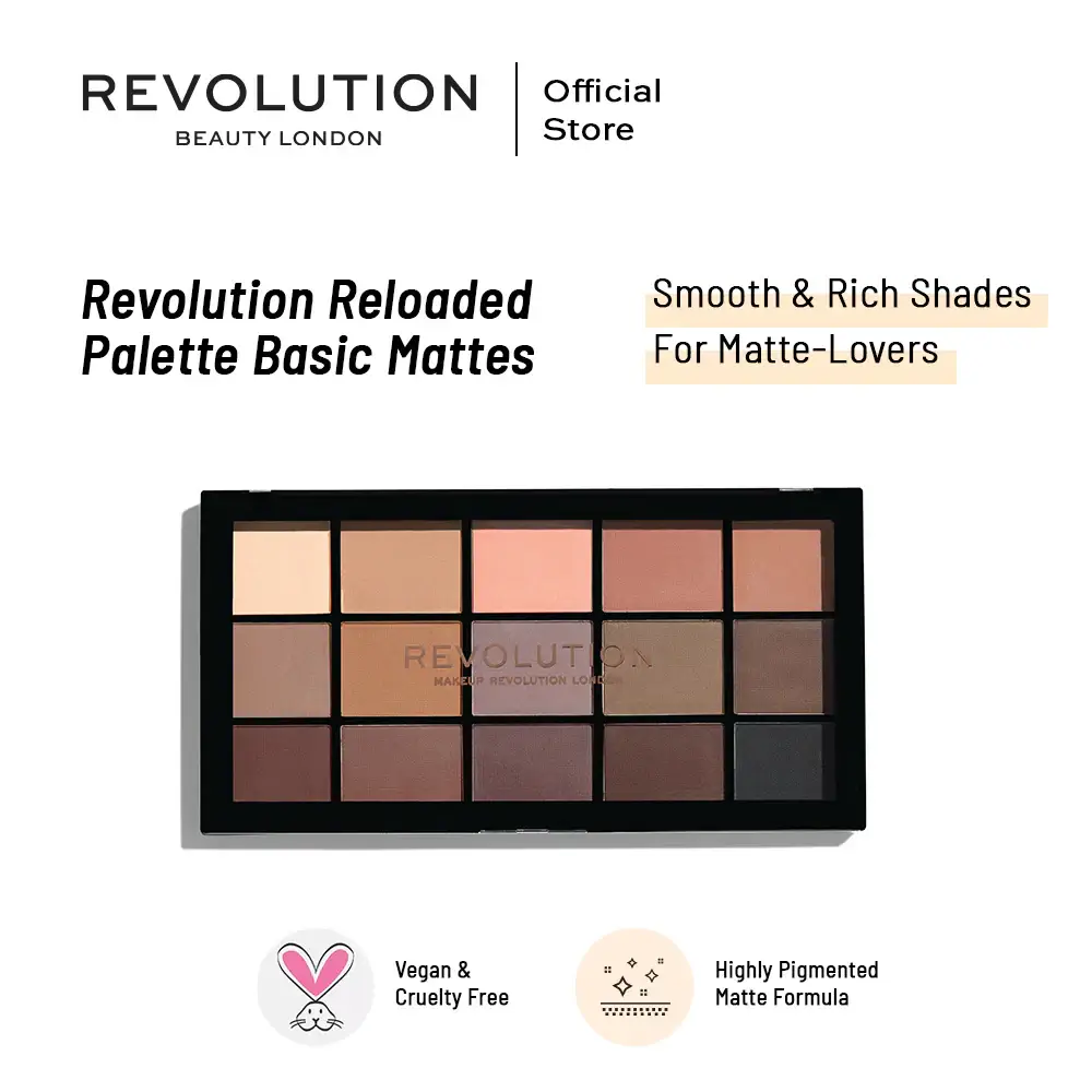 Revolution, eyeshadow palette, reloaded, basic mattes