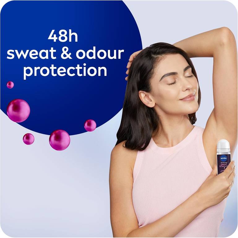 NIVEA, Roll-On Deodorant, Pearl & Beauty, Black Pearl - 50ml
